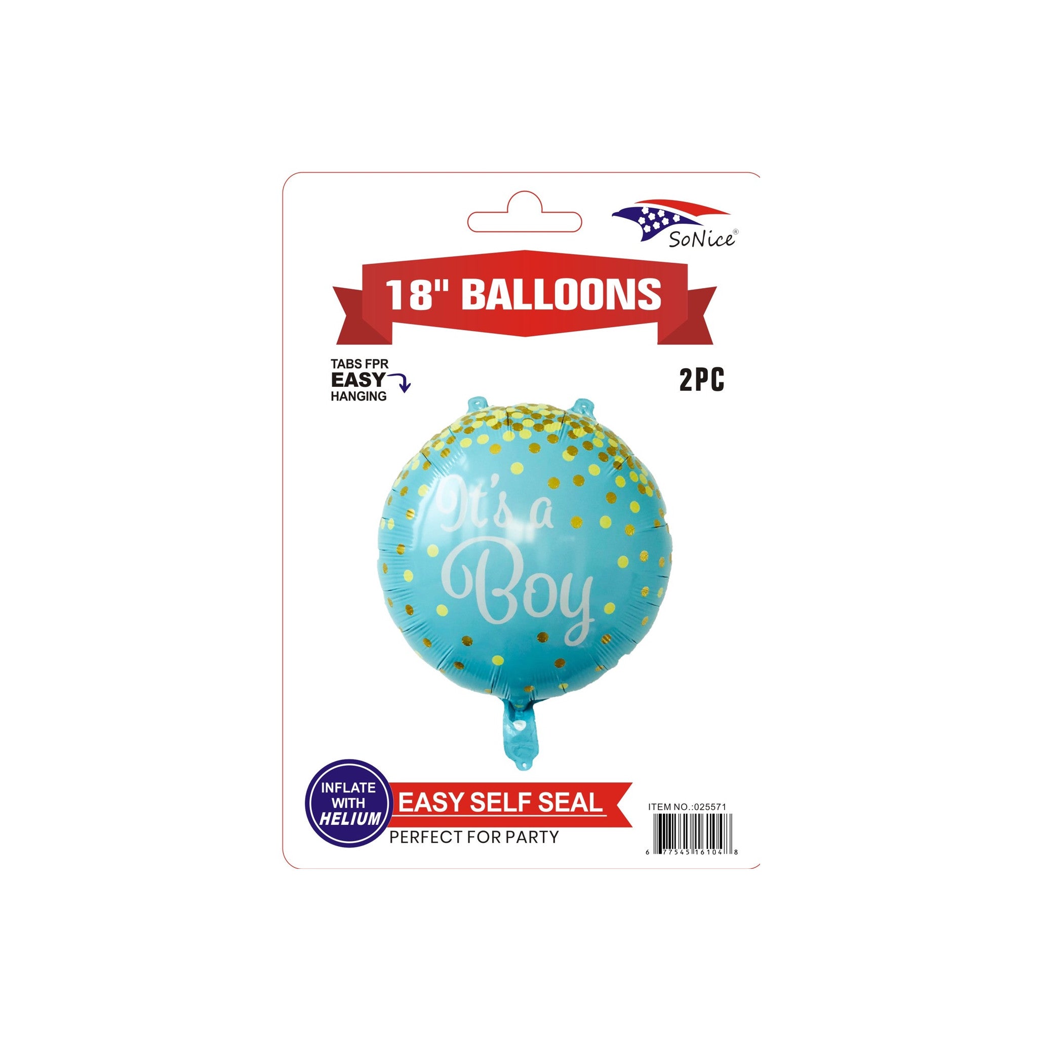 It's A Boy 2ct Foil Balloon 18"